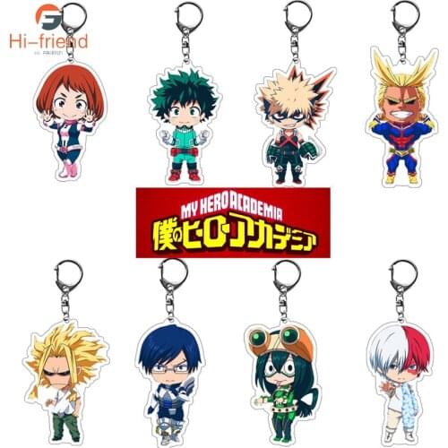 Wholesale My Hero Academia Anime Keychain Izuku Bakugou Katsuki Todoroki Shoto Figure Acrylic Double Sided Cute Bag Jewelry