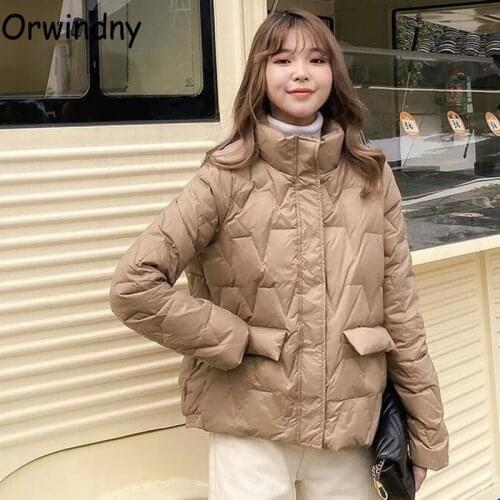 Orwindny Women Thicken Warm Parka Coat Loose Oversized Womens Winter Jackets Outwear Padded Parkas Stand Collar