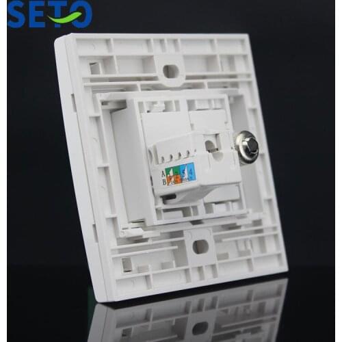 SeTo 86 Type Gigabit Network RJ45 Cat6 + TV Connector Wall Plate Socket Keystone Faceplate