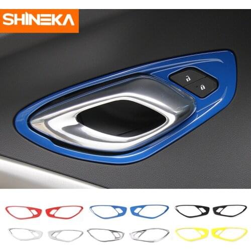 SHINEKA Car Styling ABS 6 Colors Interior Inner Door Handle Decorative Cover Trim Frame 6th Gen for Chevrolet Camaro 2017