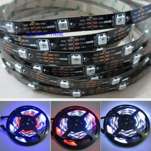 5M Black PCB WS2812B 30Pixel/M 5050 SMD 150 LED Non-waterproof WS2811 Built-in RGB Addressable induvidual digital LED Strip DC5V