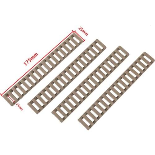 Tactical Gun Accessories 4pcs/set 17 Slot Heat Resistant Rifle Handguard Weaver Picatinny Ladder Rail Rubber Cover Tan