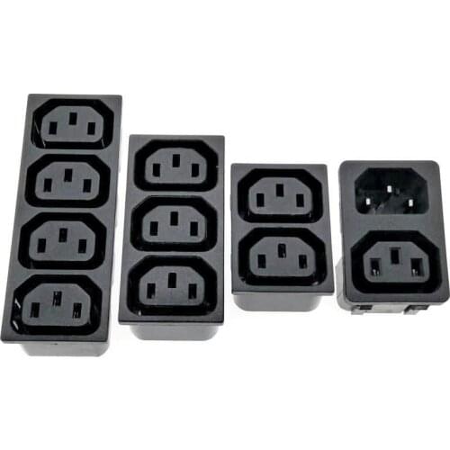 2, 3, 4 Way IEC C13 C14 Male Female Panel Mount Inlet Power Socket AC250V 10A