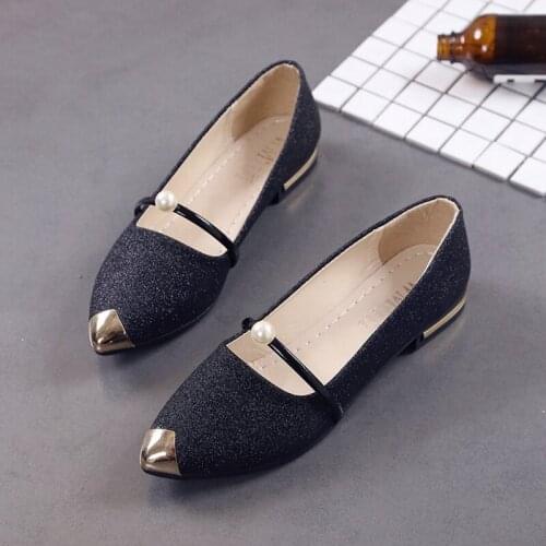 2021 Spring Autumn New Ladies Flat Shoes Casual Comfortable Pointed Toe Soft Women Single Shoes Female Slip On Wedding Shoes