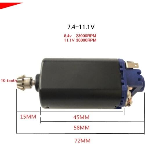 Water Gun FK 480 Ndfeb Super white magnetic Double ball bearing Bevel gear D shaft DC Motor 7.4-11.1V