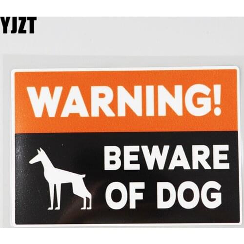 YJZT 14.3CM×9.5CM Decal Warning Beware Of Dog PVC Car Sticker12C-0696