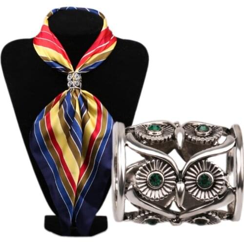 Womens Fashion Triple Hollow Crystal Scarf Ring Buckle Clip 15 Mixed Style