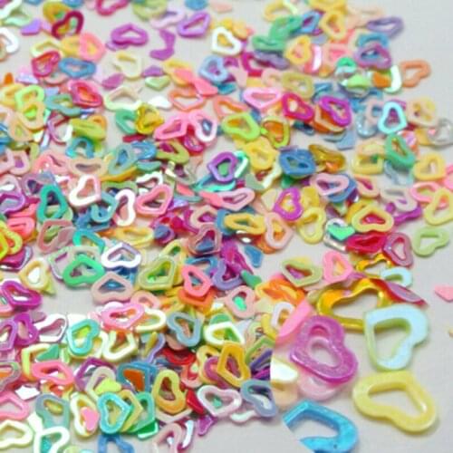 10g 4X3mm 3D Nail Art Mixed Color Hollow Heart Sequins PVC Paillettes DIY Wedding Craft Women Costume Lentejuelas Accessories