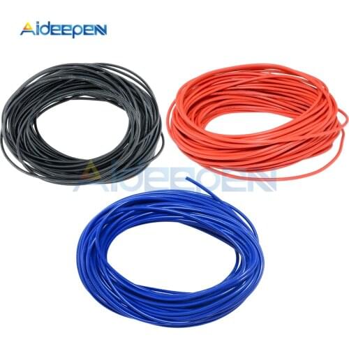 10Meter/lot 24 AWG Wire Electrical Wire Tinned Insulated Cable Red Black Blue Yellow Color 10M For Electrical Equipment