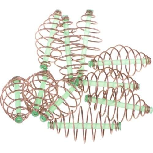 10pcs Spring Coil Inline Method Feeder Fishing Feeder Tackle 3.5x1.8cm