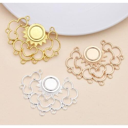 20pcs 49x38.5mm Metal Alloy Accessories Gold Silver Color Multihole Connectors For Jewelry Making