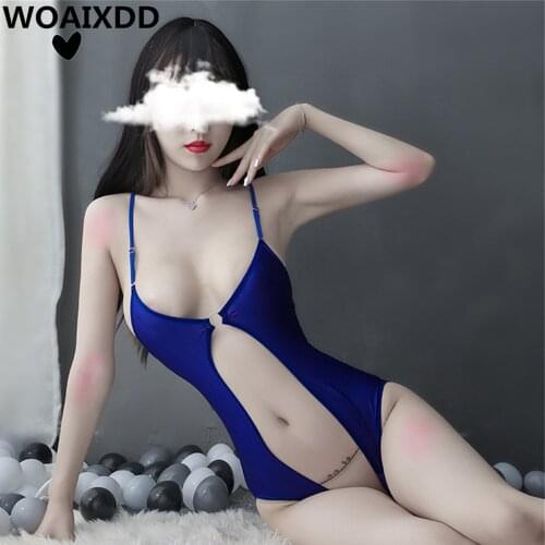 3 Styles Transparent Sexy Bodysuit Sling Solid Blackless Jumpsuit Women Sheer Leotard One Piece Underwear Summer Nightwear
