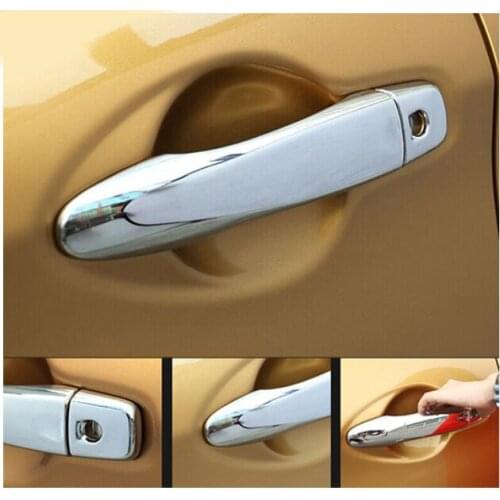 FIT FOR Nissan QASHQAI J11 2014 2015 2016 CHROME DOOR HANDLE COVER WITHOUT SMART KEY HOLE CATCH CAP TRIM MOLDING 8PCS