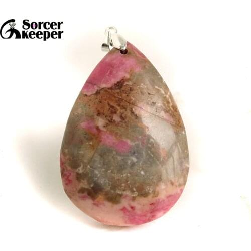 AAA+ Real Female Natural Crystal Bijoux Choker Necklaces Pendants Hand Made Pink Rhodonite Stone Beads For Jewelry Making BE268