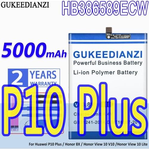 GUKEEDIANZI Phone Battery HB386589ECW 4500mAh For Huawei P10 Plus Honor 8X View 10 V10 Mate 20 Lite Nova 3 4 Batteries Tool