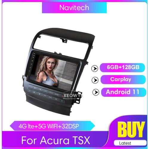 8 core Android 10.0 Car Radios Media Audio GPS Navigation Navi Stereo Bluetooth for TSX 2004-2008 internal carplay multimedia