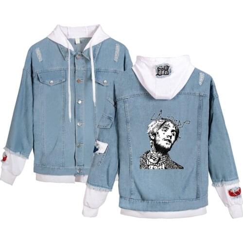 New Lil Peep jeans hoodies Young People Spring Autumn Fashion Lil Peep Denim Jean wear men/women Popular Stitching Jacket tops