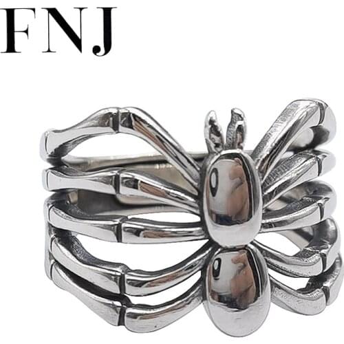 FNJ Animal Insect Ring 925 Silver New Fashion Original S925 Sterling Silver Rings for Women Jewelry Adjustable size