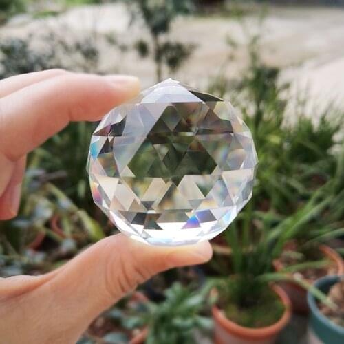 2/3/4cm Crystal Faceted Ball Glass Paperweight Fengshui Crafts Door Handle Home Decorative Sphere Gifts Globe Photography Props