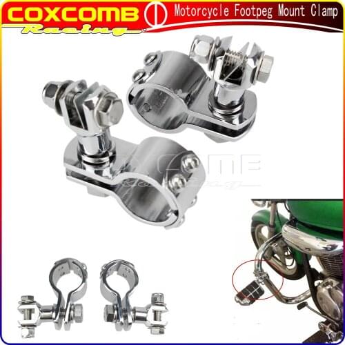 1-1/2" 1-1/4" 1-1/8" Footrest Install Kits For Cafe Racer Universal Motorcycle Chrome Highway Engine Guard Footpeg Mount Clamp