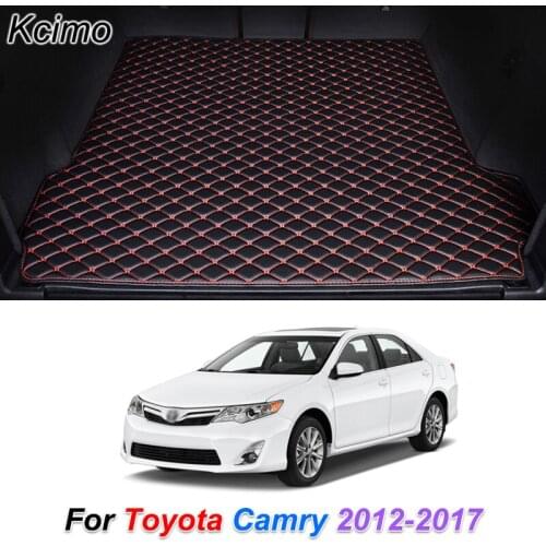 Custom Leather Car Trunk Mats for Toyota Camry 2012-2017 Rear Trunk Floor Mat Tray Carpet Cargo Liner Car Accessories