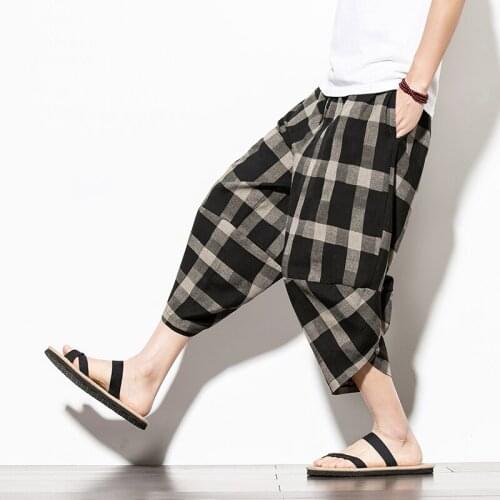 Summer Men Streetwear Pants Casual Harem Pants Mans Wide Leg Pants Joggers Loose Pants Male Hip Hop Trousers Men Clothing