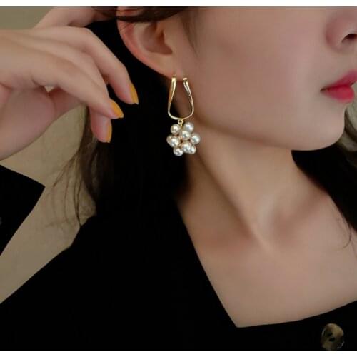 Summer new personality creative flower pendant earrings luxury fashion casual banquet party earrings for women