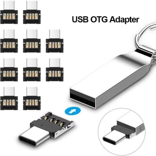Top Deals 10PCS USB-C 3.1 Type C to USB OTG Adapter Connector Supported for Type-C Enabled Smartphone USB Flash Drive