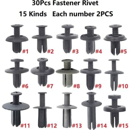 New Mixed Auto Bumper Wheel Eyebrow Fender Plastic Fastener Screw Rivet For All Cars Clip Set