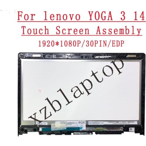 Original 14" For Lenovo Yoga 3 14 700 14 700-14 LCD Touch Screen Assembly NV140FHM-N32 MV140FHM-A10 1920*1080 FHD Fully Tested