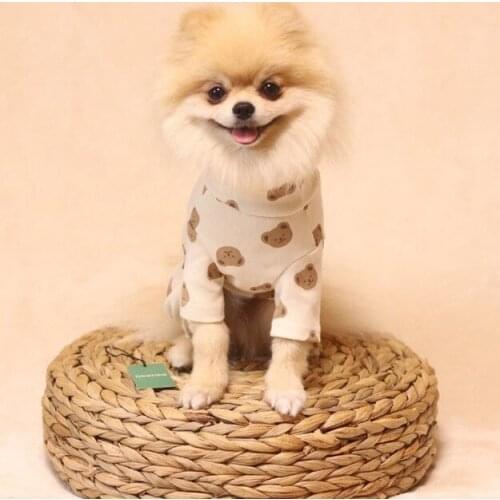 Autumn and winter cute cream bear vest warm dog home clothes cotton pet air-conditioning clothes Teddy Bichon small dog clothes