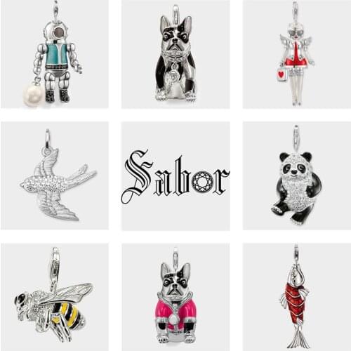 Diver with Pearl Bull Dog Nurse Bee Pendant,Fashion Jewelry silver color Gift For Women Men Boy Girls Fit Necklace thomas