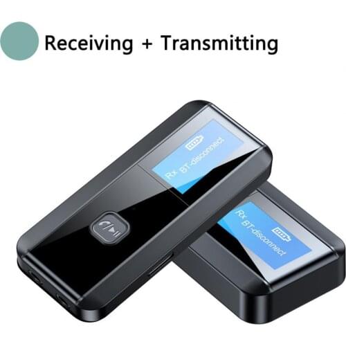 2-in-1 Portable Bluetooth-compatible Adapter LCD Display Audio Bluetooth-compatible 5.0 Receiver Transmitter for Home