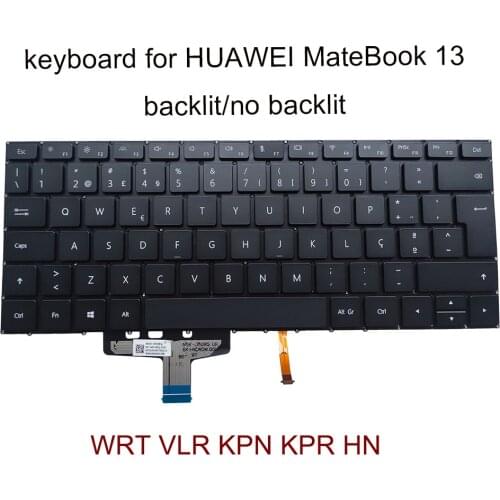Portuguese keyboard backlit for HUAWEI MateBook 13 WRT-W19 W29 VLR KPL HN KPR VLT W19 laptop computers keyboards light NSK-350BQ