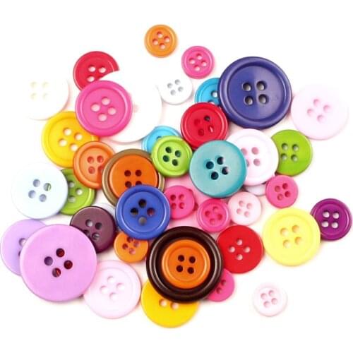 50 Gram Mixed Multicolor Round Resin Buttons Sewing For Scrapbook Decals For Kids Craf DIY buttons Decoration Accessories