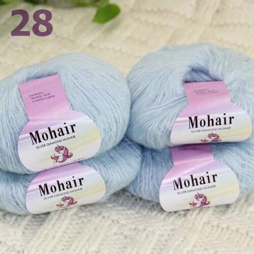 Sale New 4BallsX25g Luxury Soft Mohair Warm Wrap Shawl Hand Knit Crochet Yarn 291-28-4 Duck Egg