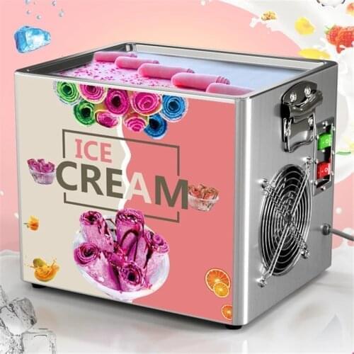Ice Cream Fryer Roller Machine Computer Control Pan Yogourt Ice Cream Roller Rolling Rolled Flat Fried Ice Cream Machine