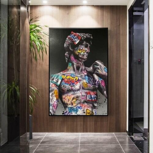 Gaffiti Art Of David Canvas Art Paintings on the Wall Art Posters and Prints Street Art David Sculpture Pictures For Living Room