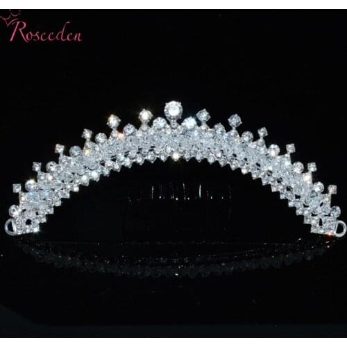 Bridal Clear Crystal Wedding Accessories Luxury Sparkling Vintage Headpieces Headwear Headdress Wedding Dress Accessories RE363
