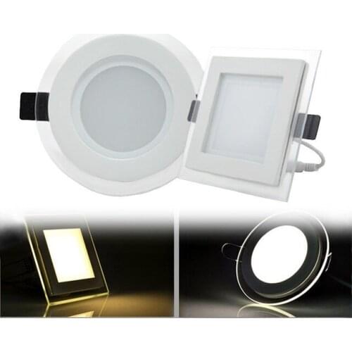 6W 9W 12W 18W LED Panel Downlight Square/Round Glass Cover Lights High Bright Ceiling Recessed Lamps AC85-265 + Driver