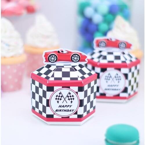 Racing Car Favor Boxes Racing Car Party Supplies Water Bottle Wrappers Kids Birthday Racing Party Decoration Supplies