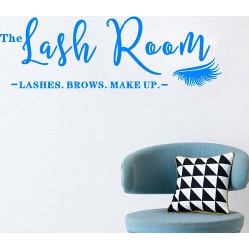 WJWY The Lash Room Sign Vinyl Wall Sticker Eyelash Studio Beauty Salon Decor Lashes Brows Make Up Wall Art Decal Window Poster