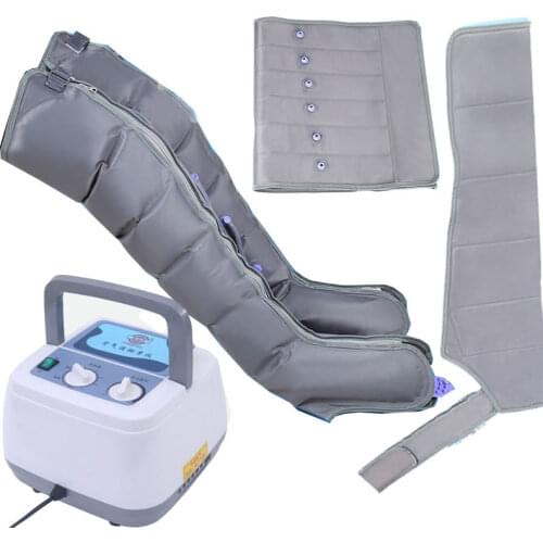 Air Compression Massager With 6 Air Cushion For Abdomen and Leg Massage And Blood Circulation Pump Wrap Set for Pressure Therapy