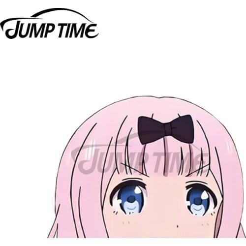 Jump Time 13 x 6.5cm For Chika Fujiwara Peeker Car Stickers Windows Decal Sunscreen Motorcycle Vinyl Material Decoration