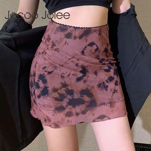 Y2K Vintage Print Mesh Skirts Sexy High Waist Harajuku Bodycon Mini Skirts Elegant Harajuku Skinny Short Skirt Casual Streetwear