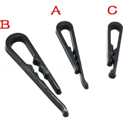 100PCS 49.5mm 38mm 30mm Plastic Clip With Teeth For Dress Shirt Garment Packaging Black