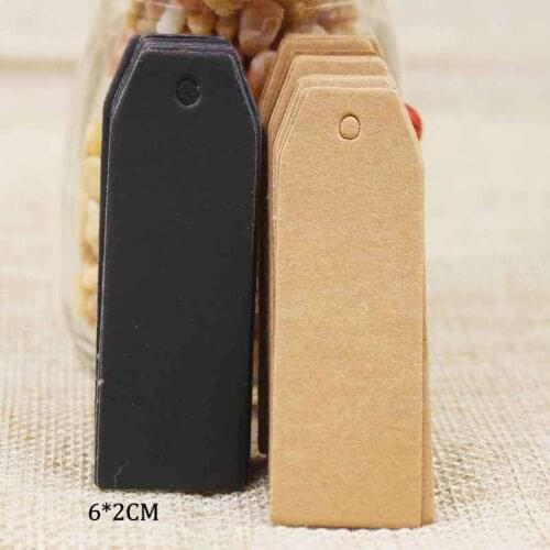 ZerongE jewelry 6*2cm blank black/brown Wedding Favour Gift Tag / DIY products brand Tag /Price tag 100pcs per lot
