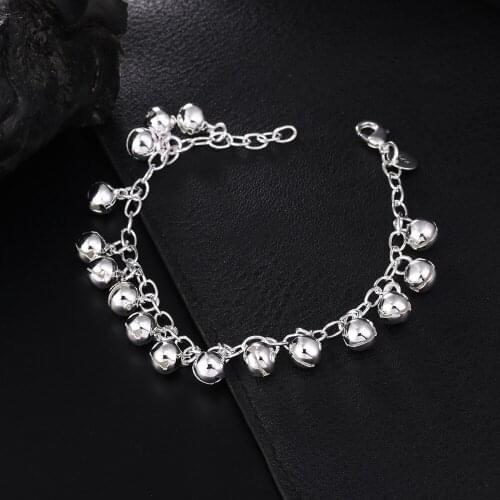 Hot Charm lovely Bells chain 925 sterling silver Bracelets for woman Wedding party girl Christmas Gifts fashion brands Jewelry