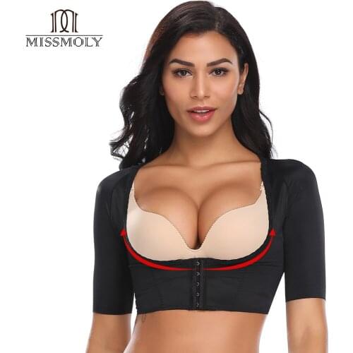 Women Back Arm Shaper Body Shaper Shoulder Corrector Slimming Arm Shapewear Short Sleeve Sexy Crop Tops Control Shapewear