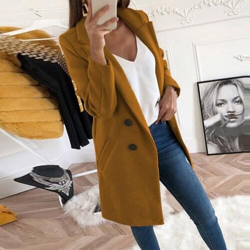 Women Plus Size 5xl Woollen Blends Overcoats 2021 Autumn Winter Long Sleeve Casual Oversize Outwear Jackets Coat